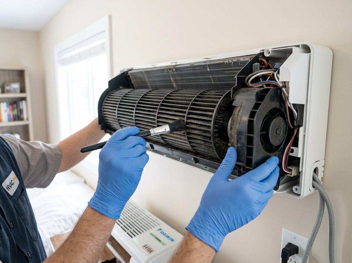 Step 5: Clean the Blower Wheel — mini split cleaning in Greenville