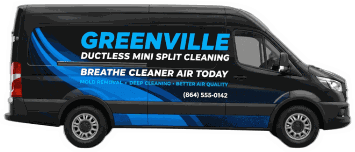 Greenville Ductless Mini Split Cleaning wrapped service van